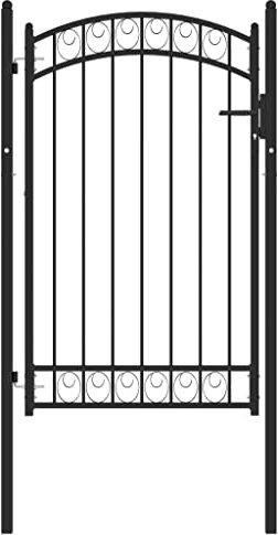 WIFESE 102x200 cm Schwarz Zauntor GartentüR Gartentor Gartenzaun Doppelstabmattenzaun Gartenzaun Komplettset Doppelstabmattenzaun Tor GartentüRschloss