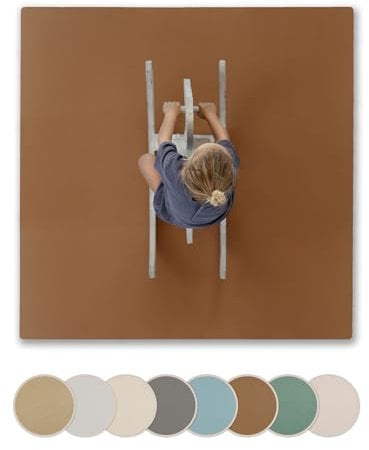 Toddlekind Baby-Puzzlematten, 9-TLG. mit Randteilen, ungiftige Schaumstoffmatten, für Bauchzeit & Krabbeln, neutrale Farben, 45 × 45 cm je Teil, Gesamtfläche: 131 x 131 cm, Camel/Braun