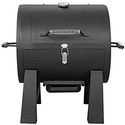 Grill Grill Großer runder Stahlgrill Holzkohlegrill mit Deckel Thermometer Tragbarer Hinterhof Kochen Smoker Outdoor Camp Picknick Grill Herd