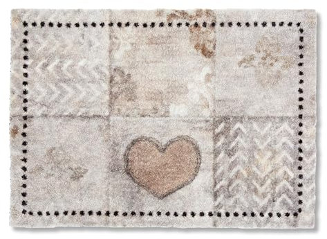 Astra Flauschige Sauberlaufmatte weich - Pure & Soft - Patchwork 50 x 70 cm - Waschbarer Küchenteppich innen - Türmatte strapazierfähig - Teppich läufer