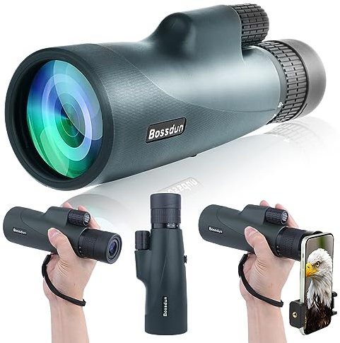 Telescopio Monoculare 10-30x50 per Adulti, Cannocchiale Monoculare HD Impermeabile con Smartphone per Birdwatching, Escursionismo, Caccia, Campeggio, Viaggi (green)
