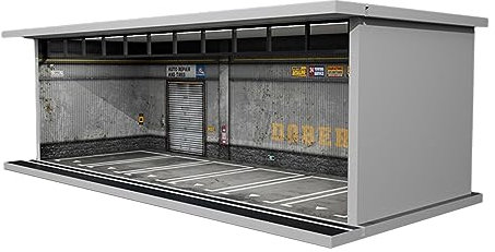 MagiDeal Diecast Model Car Display Case, Simulation 1/64 Scale Parking Lot Display Case with Lights for Collectors Gifts, Style B