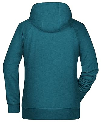 James & Nicholson Damen Kapuzensweat - Hochwertiger Hoody aus Bio-Baumwolle mit tailliertem Schnitt | Farbe: petrol-melange | Grösse: 3XL