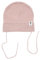 KNITAS Einlagig Gestrickte Babymütze aus Merino und Kaschmirwolle für Baby Kleinkind I Superweiche und warme Mütze für Neugeborene 0-6 Monate I Babies Wintermütze in der Farbe Rosa