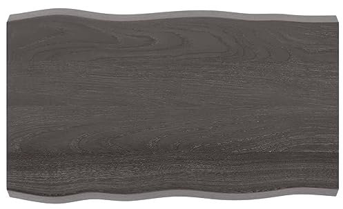 Massivholz Tischplatte Baumkante Massivholzplatte Baumkanten Holz Platte Ersatztischplatte Holzplatte für Heimwerker, Arbeitsplatten & Tische, 100x60x6 cm Massivholz Eiche Behandelt Baumkante