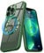 Pepmune Magnetic Case for iPhone 13 Pro Max Compatible with MagSafe Wireless Charging and Camera Lens Protector,Clear Plating Bumper Shockproof TPU compatible with Magsafe,Green