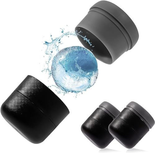 3 Stück Eiswürfelform Silikon, Kugel Große Eiswürfelbehälter mit deckel, Ice Cube Tray Rund Schwarz für Whiskey Bier Cocktail