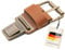 Thielemann Ersatzschnalle für Taschen mit einem 3 cm breitem Riemen, Taschenverschluss mit Steckschnalle & Steckschloss, Ersatzteil zum selbst reparieren (caramelbraun)