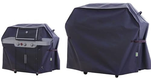 F&J Outdoors BBQ Grill Abdeckung 100% Wasserdicht Hohe Dichte Stoff Große Grill Abdeckung mit Winddicht Befestigung Design Reißen und Schneiden Resistent Anti-UV,Grau 139.7cmx61cmx111.8cm
