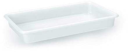 Tradineur - Pack de 6 bandejas frigoríficas de Almacenamiento, plástico, Reutilizables, Servir Comida, Aperitivos, Fabricado en España - 2,1 litros - 34 x 20,5 x 2,4 cm – Blanco