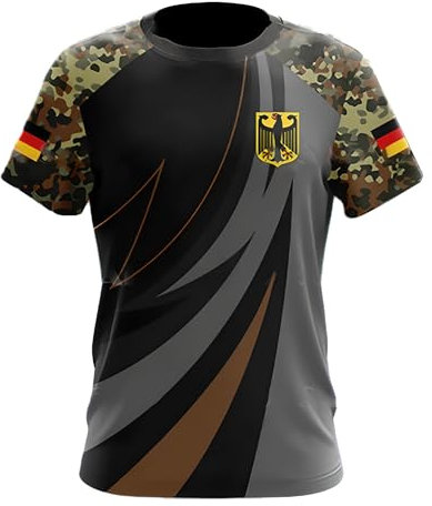 YuanDiann 2024 Europea Calcio Coppa Magliette Germania Tifosi Fare Il Tifo Sport Casual Uomo Donna Bandiera Nazionale Stampa Manica Corta Girocollo Traspirante Asciugatura Veloce T Shirt 18# XL