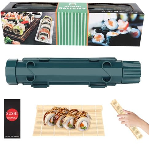VMUTGA Sushi Maker, DIY Machen Maschine, Tragbare Sushi Bazooka mit Bambusmatte, Maker Set Ideal für Anfänger und die ganze Familie
