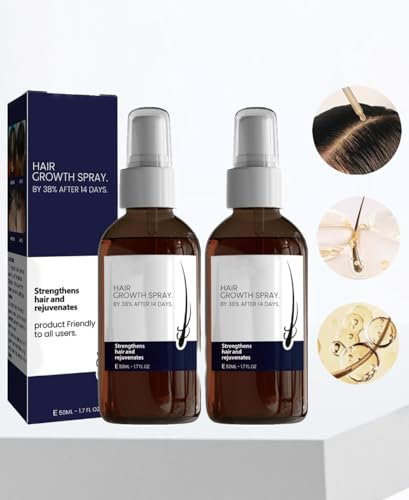 Ouhoe Natural Hair Regrowth Treatment for Men & Women - Stronger Hair Thickening Spray for Rapid Growth & Repair, 2pcs