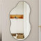 SHYFOY Miroir asymétrique - Miroir mural décoratif avec panneau arrière en MDF - Dimensions : 81 x 49 cm - Cadre en métal - Grand miroir pour salon, couloir, entrée, salle de bain - Noir