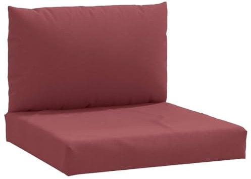 vidaXL Cojines para sofá de palets 2 uds Tela Rojo Tinto Melange, cojín palets, cojín jardín, cojín sofá, cojín, cojín Exterior, cojín sofá palés