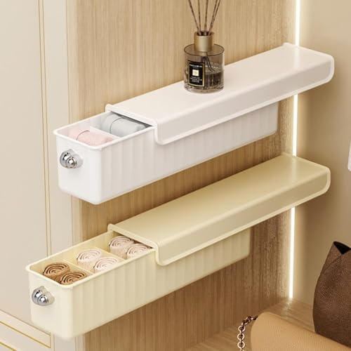 Socks Underwear Wall Mount Drawer Organizer,Wall Mounted Underwear Sock Storage Box,Self-Adhesive Wardrobe Sock Storage Box Underwear,Anti Dust Storage Boxes for Clothes Socks Lingerie Underwear Ties