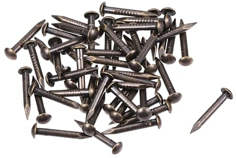 TOP-VIGOR 50 Stück Hardware-Nägel, 2 mm x 15 mm, Messingnägel und -stift-Sortiment, Wandnadeln, Nägel für Holzbearbeitung, Paneelstifte zum Aufhängen von Bildern, Rahmen, Spiegeln, Möbeln, Bau