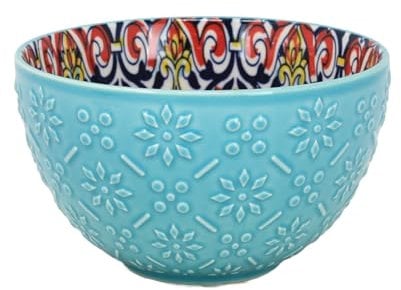 Blue Ceramic Bowl 500ml Tuscany Bohemian Soup Salad 13cm Mediterranean Design