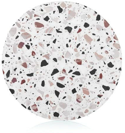 Planche à découper en verre trempé imprimé Terrazzo rouge adaptée pour trancher les aliments cuits tels que les fruits et légumes 20,1 cm