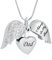 VCCWYQK Angel Wing Heart Urn Necklaces for Ashes for Women Memorial Keepsake Pendant for Women Men Cremation Jewelry (Silver-Dad)