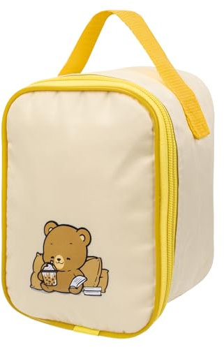 Linkidea Insulated Food Jar Bag, Thermal Snack Container, Portable Storage Pouch for Can, Suitable for Office Work, Outdoor Picnics, Compatible with Thermos, Hydro Flask, Hydrapeak (Yellow)