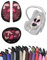Gurtpolster [Polster-Set für Babyschalen] Autositze Kinderwagen universal Schulterpolster Set 3 Pads Gurtbezüge (Blumen bordeaux)