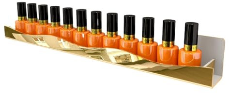 JTKSSCS Soporte De Botella De Esmalte De Uñas 1 Estante de Pared for esmaltes de uñas de 15, Organizador Dorado de Suministros for uñas for técnicos de uñas, excelente exhibición