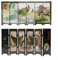 Diverse Applications Wooden Foldable Partition with Unique 6 Panel Peacock Design
