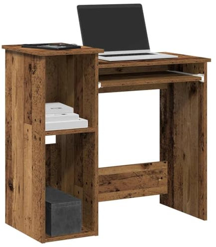 Woonisher Schreibtisch mit Regal Altholz-Optik 84x40x78cm Holzwerkstoff Schreibtisch mit stauraum Regal sekretär