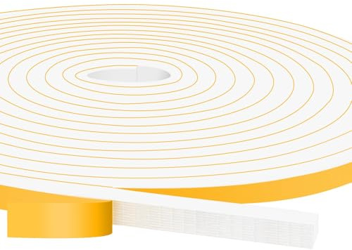 YIMIKI Fenster Dichtungsband 10 x 6mm, Türen & Fenster, Gesamt 5M lang | Stoppt Zugluft & Lärm, Hochdichter Schaumstoff für mittlere Spalte, Einseitig klebend, entfernbar, rückstandsfrei, isoliert