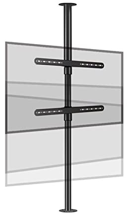 Supporto da pavimento regolabile a 360° per TV e soffitto, supporto girevole per display LED da 32 a 190,5 cm, supporta fino a 50 kg, perfetto per casa e ufficio