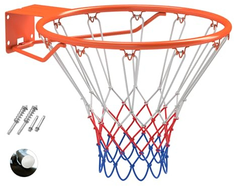 COSTWAY Ø45cm Basketballkorb Indoor, Mini Basketball Korb wetterfest für Wandmontage, Basketballring mit Ring & Netz, Basketball Hoop Outdoor für Kinder & Erwachsene