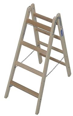 Sprossen-DoppelLeiter, (Holz), Arbeitshöhe 2,52 m,Standhöhe 1,2 m, Leiternlänge 1,21 m, 7 kg