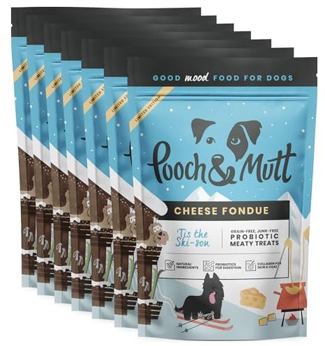 Pooch & Mutt - Seasonal Meaty Dog Treats (Grain Free), Cheese Fondue, Pack of 7x120g