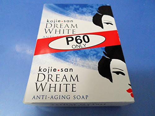 (5 Stück) Kojie San Dream weiß Anti-Aging-Seife – 65 g + 1 YouLookLight Bildschirm/Telefon Reinigungstuch