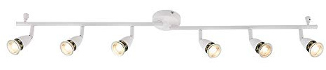 Saxby Amalfi 50W 6 Light Gloss White Decorative Commercial Domestic Adjustable Spotlight Bar