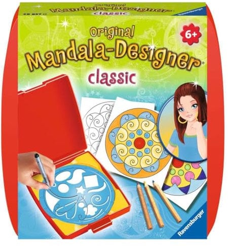 Ravensburger Mandala Designer Mini Classic 29857, Zeichnen Lernen für Kinder ab 6 Jahren, Kreatives Zeichen-Set mit Mandala-Schablone für farbenfrohe Mandalas