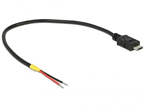 Delock Kabel USB 2.0 Micro-B Stecker > 2 x offene Kabelenden Strom 20 cm Raspberry Pi