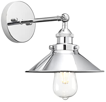 Pathson Applique Murale Industrielle Lampe de Plafond de Style Edison Métal Plafonnier Rétro avec Rotation à 180 Degrés, 20cm