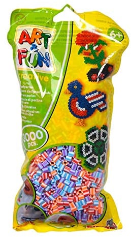 Simba 106374414 Art and Fun 3.000 Bügelperlen im Beutel, Multi Color Perlen