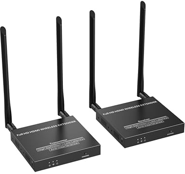 PremiumCord HDMI Wireless Extender bis zu 50m 5,8 GHz, HDBitT, Metallgehäuse, Kompatibel mit Full HD 1080p 60Hz
