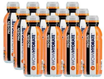 WOW HYDRATE Protein Water, Tropical Flavour Protein Drink, Natural Flavourings, Healthy Hydration, 10g Protein, Low Calorie, Sugar Free & Fat Free, Your Everyday Protein Boost, 12 x 500ml