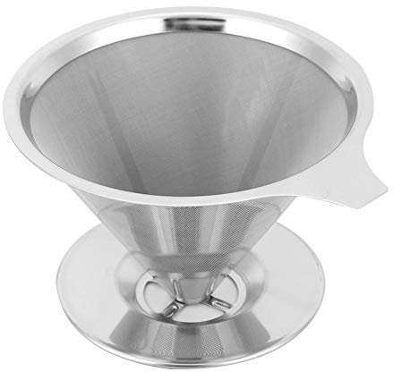 Haushalt Edelstahl Kaffeefilter Mehrwegtrichter Filter Filterkaffeetasse Silber