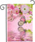 ShineSnow FrühlingSommer Schmetterlinge rosa Blumen Seewasser Blumen Kirsche Jahreszeit Garten Hofflagge 30,5 x 45,7 cm doppelseitig Polyester Willkommen Haus Flagge Banner für Terrasse Rasen