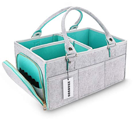 XUANGUO Baby-Windel-Organizer für Jungen oder Mädchen, großer Aufbewahrungskorb für Kinderzimmer, tragbarer Halter, Tragetasche für Wickeltisch und Auto, Babyparty, Geschenk für Neugeborene