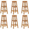 vidaXL Lot de 6 Tabourets de Bar, Repose-Pieds de Pub, Chaises de Bistrot, Sièges de Salon Salle de Séjour Intérieur, Bois d'Acacia Solide