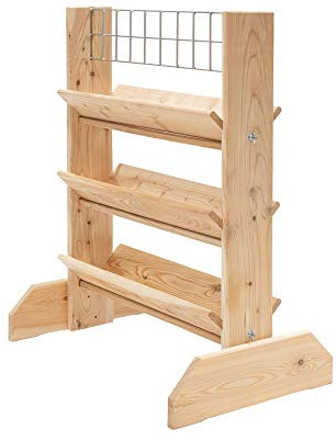 WESTMANN Kräuterregal L | 50x80x95 cm Natur | Pflanzenregal für Garten & Terrasse | Kräuterleiter inklusive Rankgitter