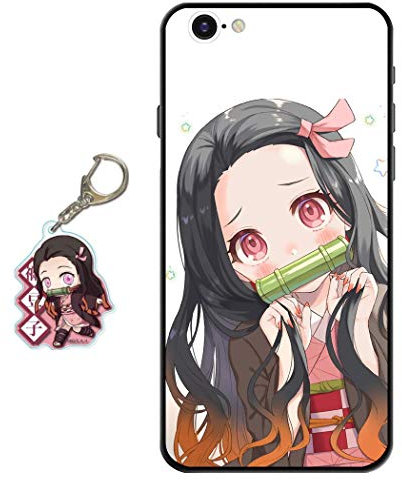 Staremeplz Compatible iPhone 6/6s Case - Anime Design with Figure Keychain, Soft Silicone Flexible TPU Animation Phone Case