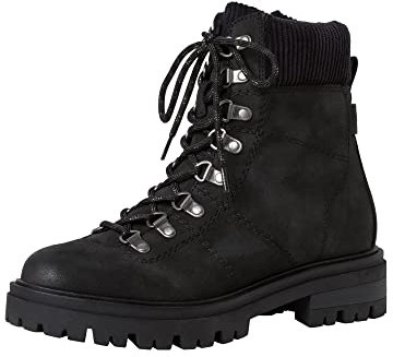 Tamaris Damen Stiefel, Frauen Schnürstiefel,Comfort Lining,TOUCHit-Fußbett,uebergangsschuhe,schnürboots,halbstiefel,schnürung,Black,40 EU / 6.5 UK