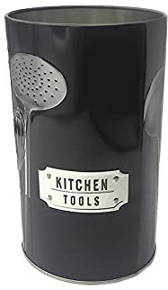 EUROXANTY Porta utensilios de cocina | Porta cubiertos | Diseño moderno y actual | Porta utensilios de metal | Organizador de utensilios de cocina | Negro